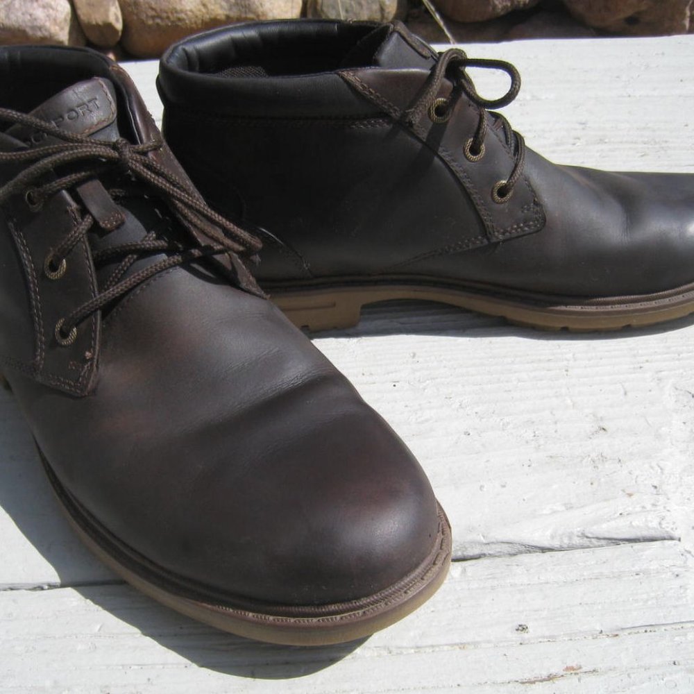 Men's ROCKPORT Tough Buck Chukka CG8387 Brown Leather Nubuck Waterproof Size 11W